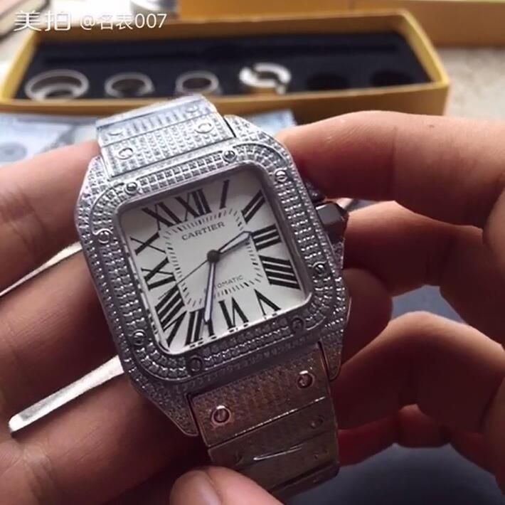 【视频解析】V6 Factory  Cartier   Santos 土豪满天星 wrist watch 