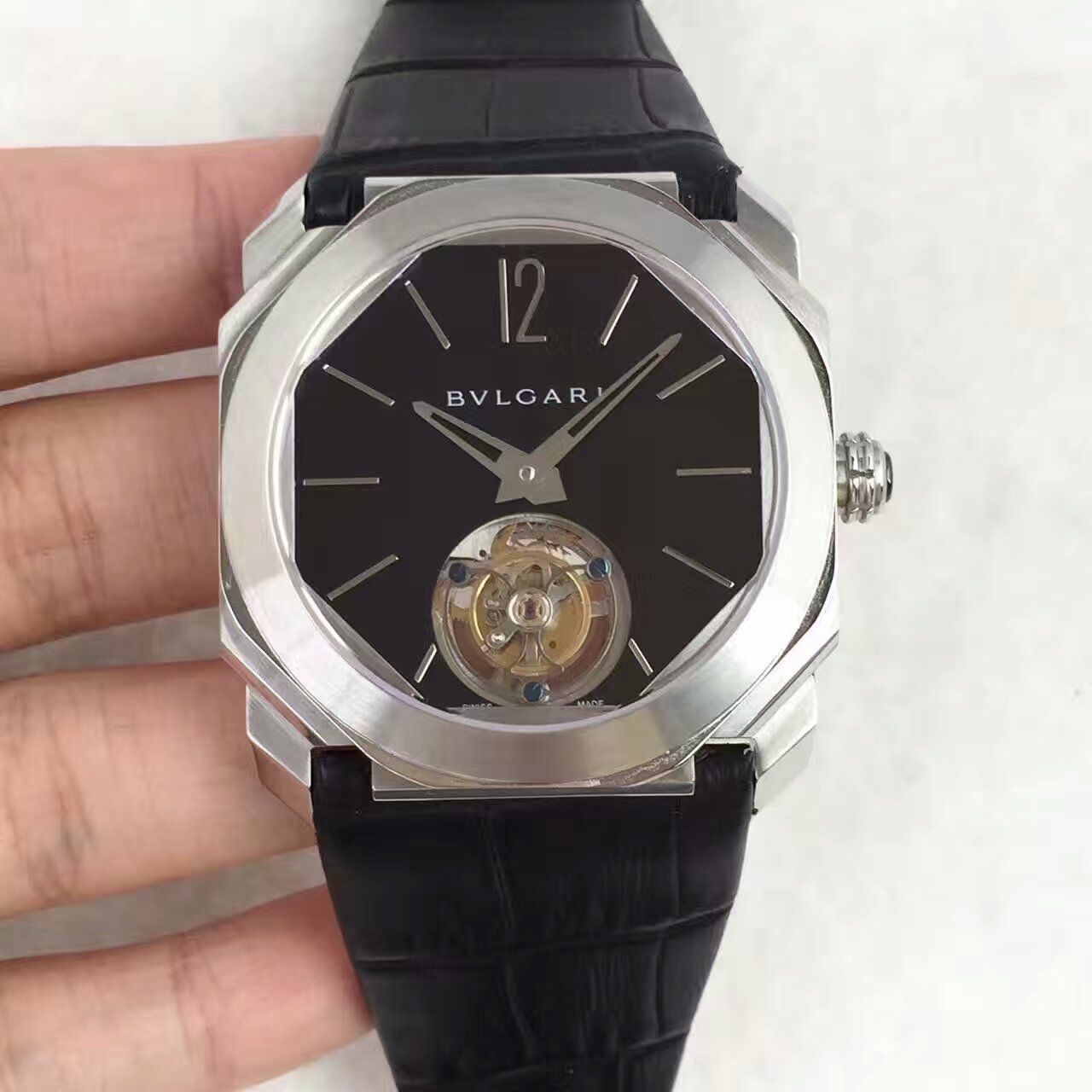 【TF Factory 1:1精仿手表】 BVLGARI OCTO系列102138 BGO40BPLTBXT wrist watch 《手动 Tourbillon 》