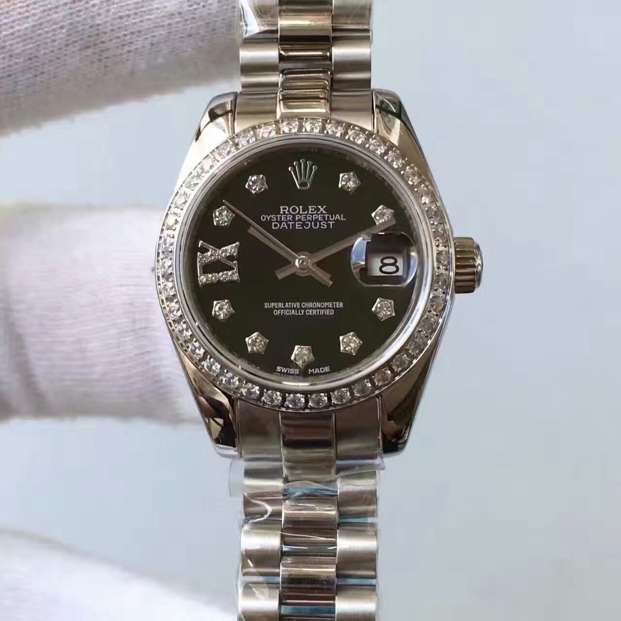 【台湾 Factory 一比一复刻手表】 Rolex 女装  Datejust 系列黑色表盘 wrist watch 