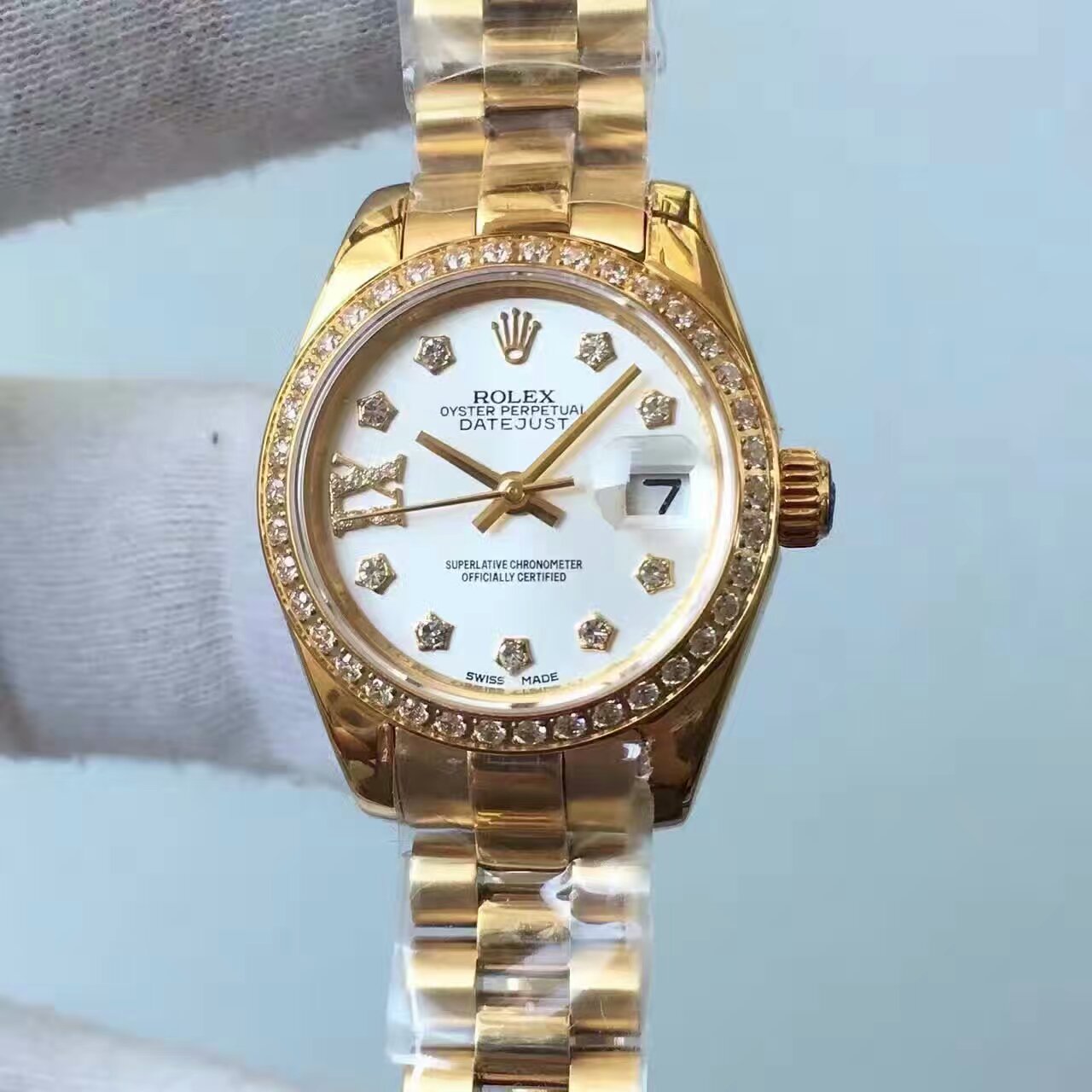 【台湾 Factory 一比一高仿手表】 Rolex 女装  Datejust 系列白色表盘女士 wrist watch 