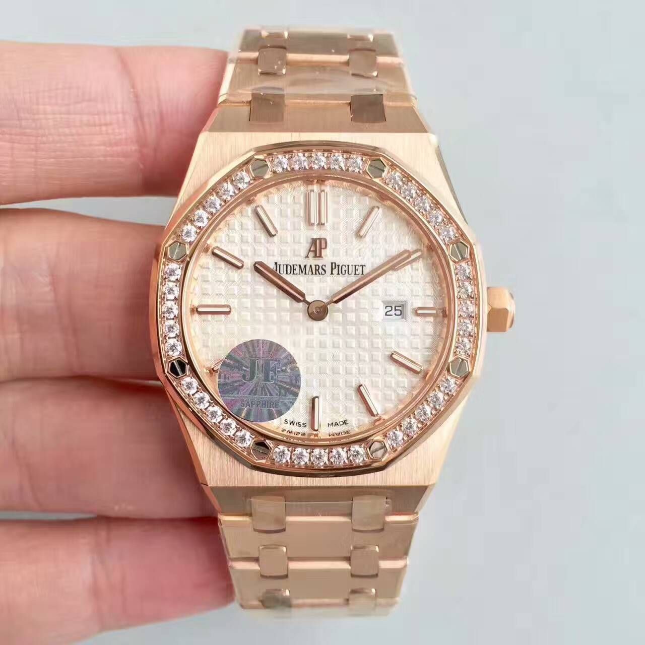 【JF一比一超A精仿手表】Audemars Piguet 皇家橡树系列高仿15452OR.ZZ.1258OR.01女士石英 wrist watch 