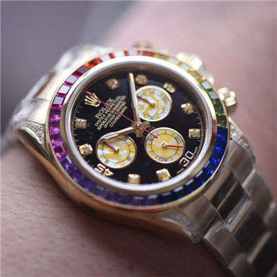 【台湾 Factory 一比一超A克隆高仿手表】 Rolex  Cosmograph Daytona 彩虹 Ditongna 系列116595 RBOW wrist watch 