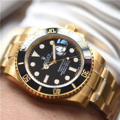 【VR一比一超A高仿手表土豪全18K包金 Submariner ～】 Rolex  Submariner 型系列116618LN-97208 黑盘 wrist watch 