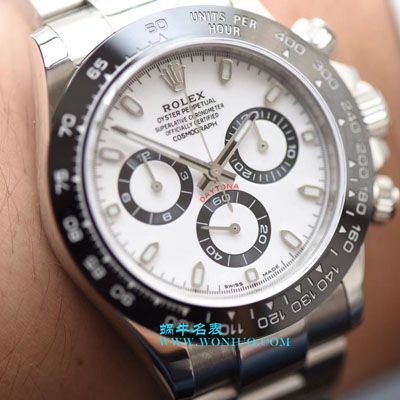  Rolex  Cosmograph Daytona  Ditongna 系列116500LN-78590 top 复刻高仿白盘 wrist watch 熊猫迪【最新升级版904L Ditongna ，速度来秒，N Factory 神作～原装结构4130 Ditongna 】