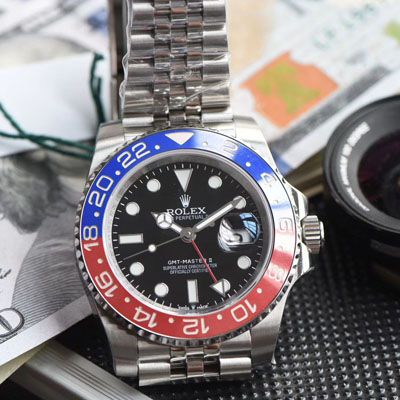 【 Video analysis 】 Rolex  GMT MASTER II系列126710BLRO-0001 wrist watch 一比一超A高仿【DJ超級 GMT MASTER 二代126710 可乐圈GMT！真正红蓝 Composite 圈3186 Movement 】