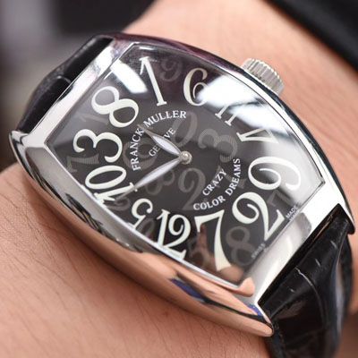 【台湾 Factory 一比一精仿 Franck Muller 手表】Franck MullerCRAZY HOURS 系列 8880 CH 白金 watchcase 白色时标黑盘 wrist watch 