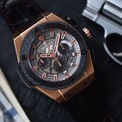 【HBBV6 Factory  top 复刻手表】 hublot 法拉利F1 玫瑰金703.OM.6912.HR.FMC12 Hublot Big Bang F1 King Power Great Britain Limited Edition