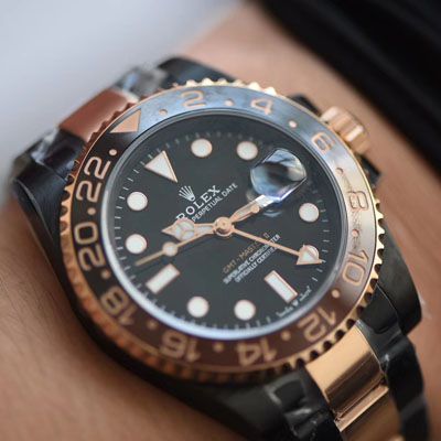 【LF Factory 一比一超A高仿手表】Batman特别全黑版 Rolex  GMT MASTER GMT沙士圈Rolex GMT-Master II M126711chnr-0002