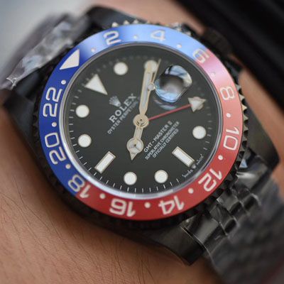 【LF Factory 超A高精手表】Batman copy customized 版 Rolex  GMT MASTER 可乐圈Rolex GMT-Master II 126710BLRO-0001