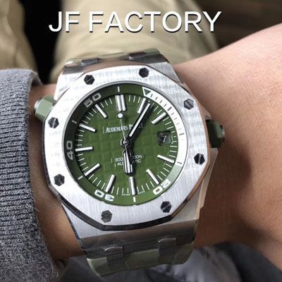 【JF Factory 15710ST＂军绿＂系列】Audemars Piguet  Royal Oak Offshore 复刻高仿15710ST.OO.A052CA.01 wrist watch 