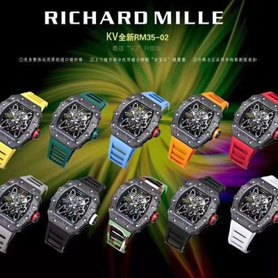 【台湾KV Factory 复刻最强 top 版本表】全新 RICHARD MILLE  RM035最强进口原纹 carbon fiber ＂V3＂升级版