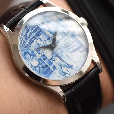 FL Factory  top 复刻高仿手表真珐琅 PATEK PHILIPPE 古典表系列5089G-061一天的收货 wrist watch 