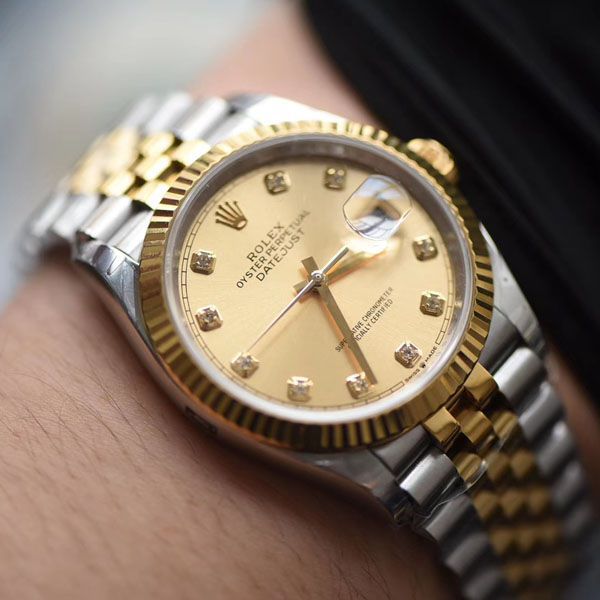 EW Factory 官网 top 复刻高仿 Rolex   Datejust 系列116233香槟盘镶钻 wrist watch 