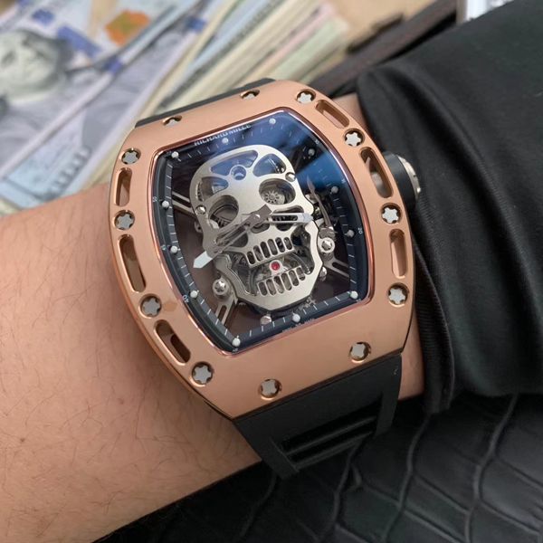 【 Video analysis 】EUR Factory RICHARD MILLE Richard Mille Tourbillon 男RM 052 top 复刻高仿紫金骷髅头至尊鬼王 wrist watch 