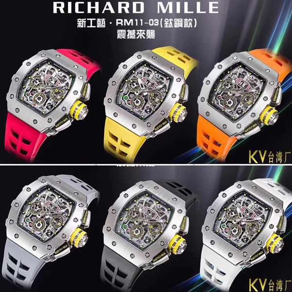 KV Factory 全新RICHARD MILLE复刻理查德米尔RM 11-03钛钢款 wrist watch 