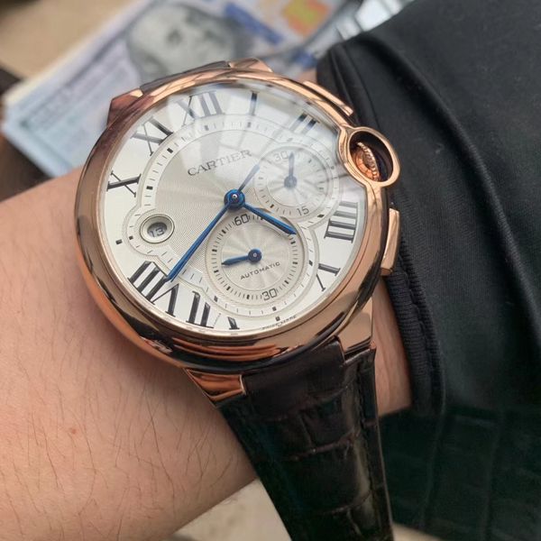 OF Factory  top 复刻高仿最新升级版 Cartier  蓝气球W6920074,W6920007计时 wrist watch 