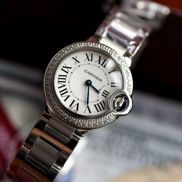 V6 Factory V7版本高仿手表 Cartier  蓝气球女表28毫米系列W4BB0015 wrist watch 