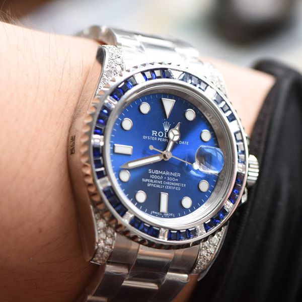 独家【 copy customized 真钻蓝水鬼罗志祥同款】 Rolex  top 复刻高仿 Submariner 型116619LB-97209手表