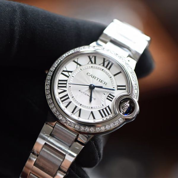 【后加工高端 copy customized 真钻】 Cartier  蓝气球系列33毫米W4BB0016复刻高仿女士 wrist watch   