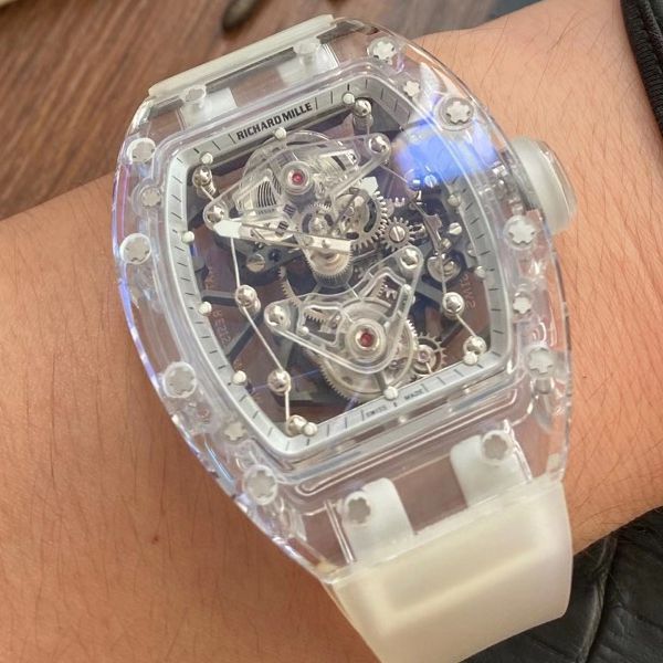 【 Video analysis 】EUR  Factory  RICHARD MILLE  Tourbillon RM056，RM 56-02雪琉璃全透明1比1高仿手表