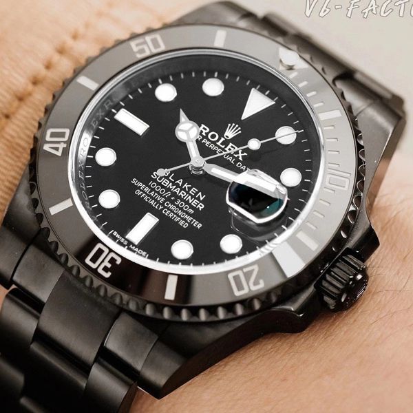 V6 Factory 魔改装 Rolex  Submariner 暗夜黑特别版复刻高仿BLAKEN 116610LN SUBMARINER DATE手表