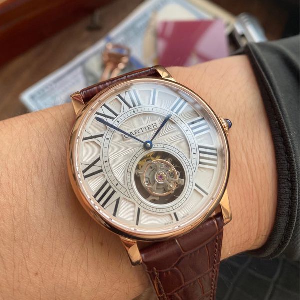 【评测视频】BBR Factory  Cartier  ROTONDE DE  Cartier  1比1高仿 Tourbillon 手表W1556215 wrist watch 