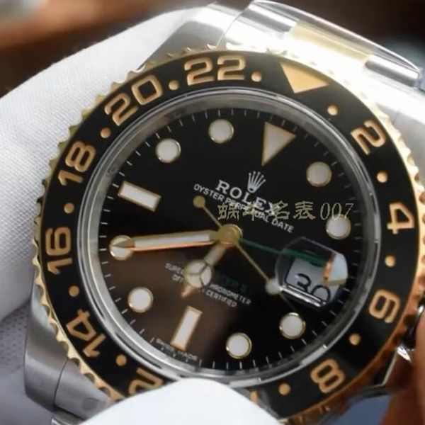 【 Video analysis 】AR Factory 1比1高仿 Rolex 间金 GMT MASTER II手表116713-LN-78203 wrist watch 