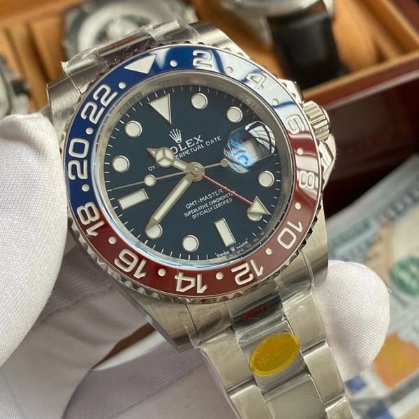 N Factory  Rolex  GMT MASTER II top 复刻高仿可乐圈红蓝 Composite 圈m126719blro-0003 wrist watch 