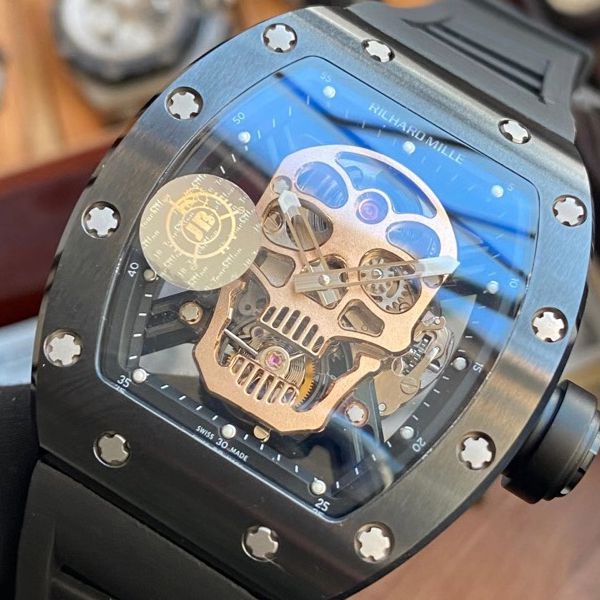 JB RICHARD MILLE RM52-01 top 复刻高仿真 Tourbillon RICHARD MILLE骷髅头 wrist watch 