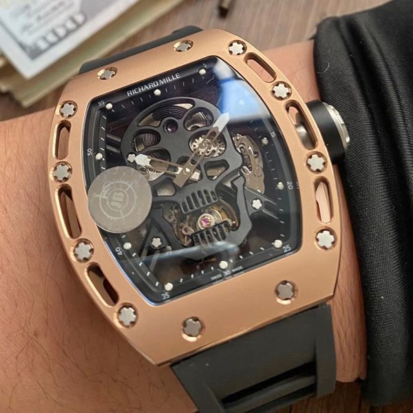 JB Factory  RICHARD MILLE RM52-01真 Tourbillon 1比1超A高仿手表RICHARD MILLE骷髅头 wrist watch 