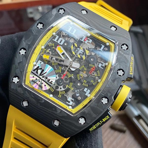 KV Factory  RICHARD MILLE RM011 Yellow Storm黄色风暴一比一复刻高仿手表