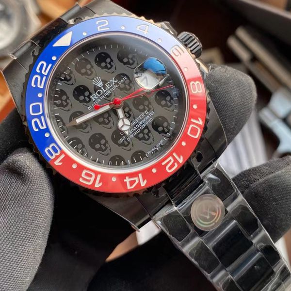 LF Rolex TBLACK官方 copy customized 版REVENGE（米尔高斯复仇系列） GMT MASTER 可乐圈黑化骷髅面