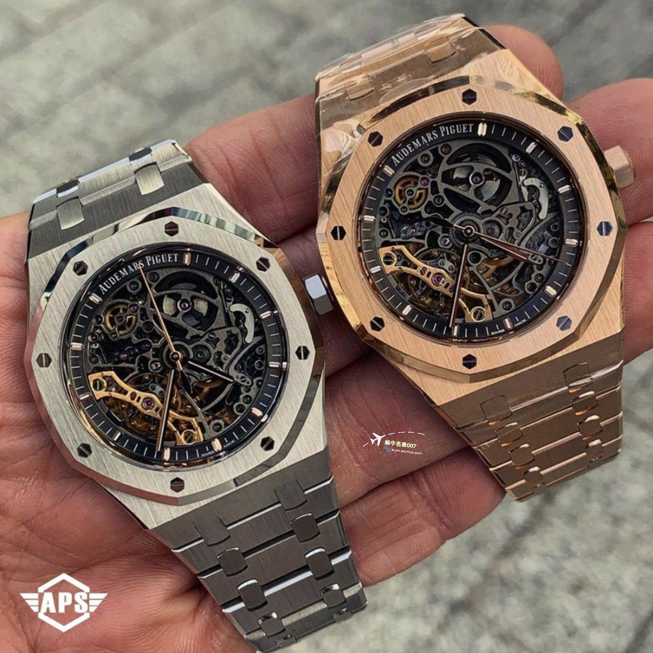 APS Factory Audemars Piguet 双摆轮镂空15407ST.OO.1220ST.01和15407OR.OO.1220OR.01一比一超A高仿手表