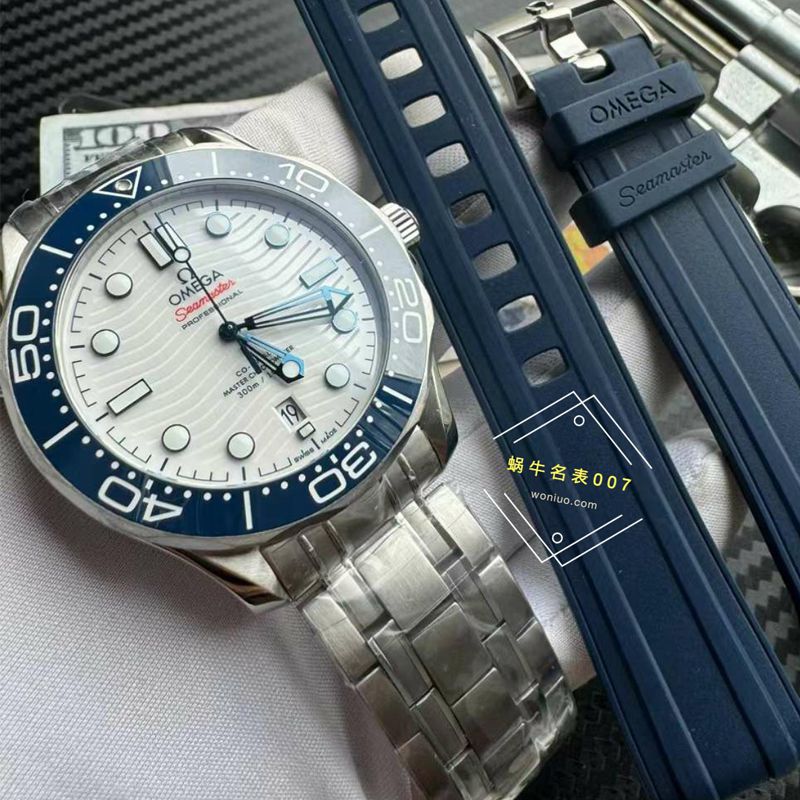 VS Factory 新款OMEGA Seamaster 300白面蓝针一比一高仿手表522.30.42.20.04.001 wrist watch (东京2020奥运款)