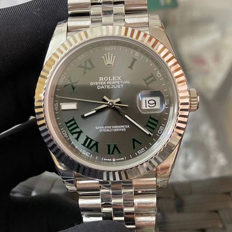 vs Rolex   Datejust 复刻高仿41毫米m126334-0022 wrist watch (绿罗&绿萝)