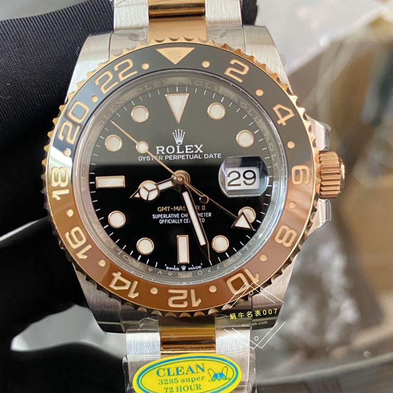 Clean Factory  Rolex  GMT MASTER 高仿沙士圈大闸蟹m126711chnr-0002，m126715chnr-0001 wrist watch 