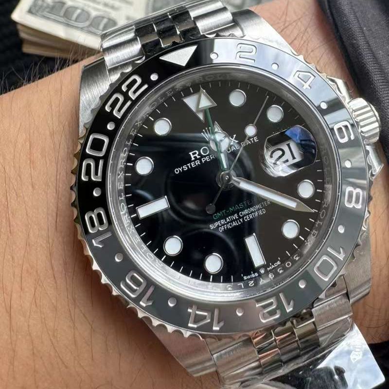  Video analysis clean Rolex  GMT MASTER II一比一高仿复刻新款皮蛋圈m126710grnr-0003 wrist watch 