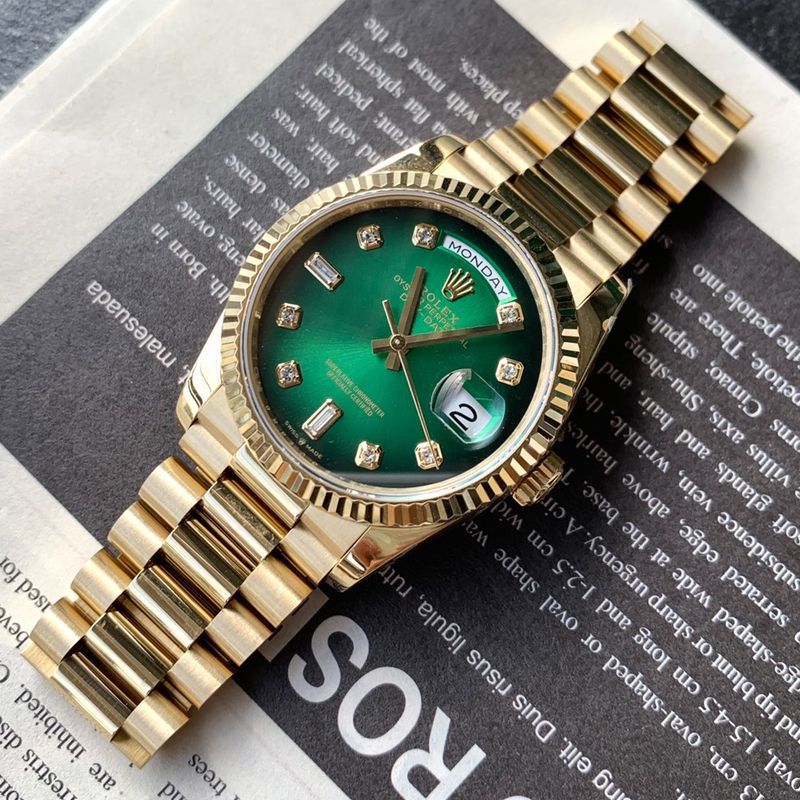  Rolex  Day-Date 型烟熏渐变绿超A高仿复刻手表m128238-0069 wrist watch 