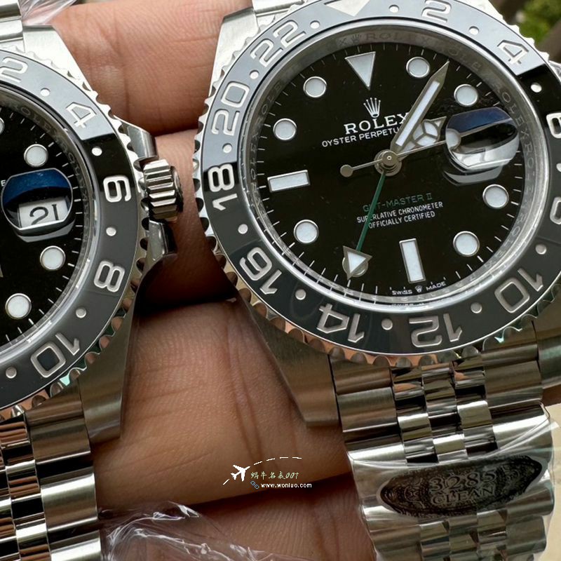  Rolex  GMT MASTER m126710grnr-0003黑灰皮蛋圈 clean Factory 真品对比 top 复刻高仿手表