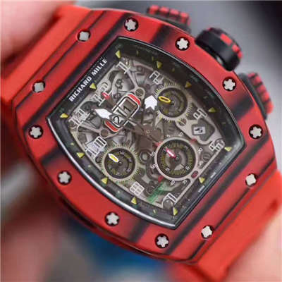 【独家视频测评RM一比一超A高仿手表】RICHARD MILLE 男士系列RM 011 RED QTPT红 carbon fiber  wrist watch 