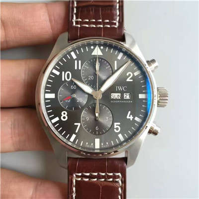 【ZF Factory 一比一复刻手表】 IWC CHRONOGRAPH飞行员系列IW377719 wrist watch  皮带款