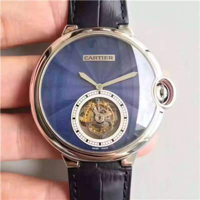 【TF Factory 一比一精仿手表】 Cartier   Cartier  蓝气球系列 扭索雕纹表盘 W6920105女士 Tourbillon  wrist watch 