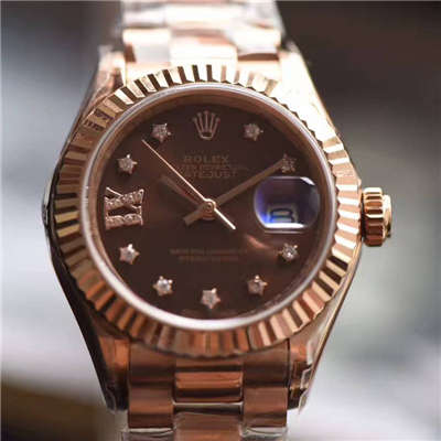 【SY Factory 一比一超A高仿手表】 Rolex 女装  Datejust 系列279171巧克力色表盘女士 wrist watch 