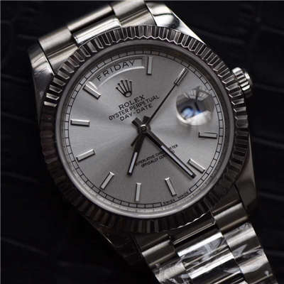 【EW Factory 1:1精仿手表】 Rolex  Day-Date 型系列228239银色表盘男表