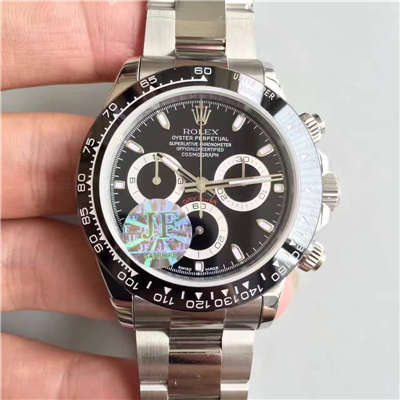 【JF Factory 超A1:1高仿】 Rolex  Cosmograph Daytona  Ditongna 系列116500LN-78590黑盘机械手表