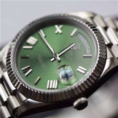 【独家视频测评EW Factory 1:1 top 高仿手表】 Rolex  Day-Date 型系列228239绿盘 wrist watch 