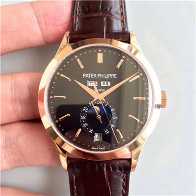 【台湾 Factory 1:1超A高仿 wrist watch 】 PATEK PHILIPPE 复杂功能计时系列5396/1R-001 月相皮带款玫瑰金 wrist watch 