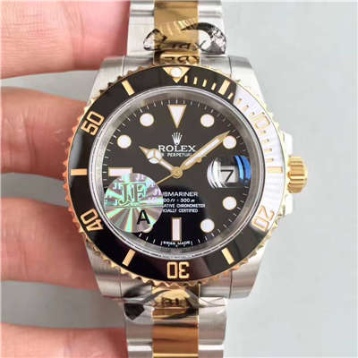 【JF Factory 一比一超A高仿手表】 Rolex  Submariner 型系列116613-LN-97203间金水鬼 wrist watch 