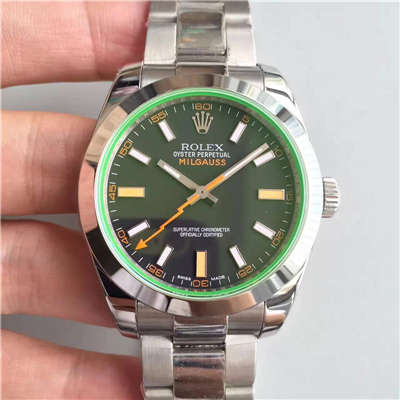 【JF Factory 1:1高仿手表】 Rolex MILGAUSS系列116400-GV-72400黑盘 wrist watch 《黑色闪电》