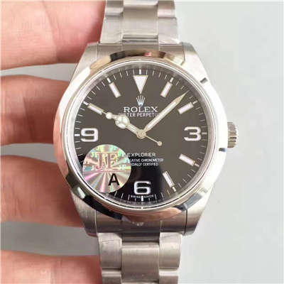 【JF Factory 1:1复刻高仿手表】 Rolex  探险者一代EXP1 （V10S） top 版 214270-77200 黑盘 wrist watch 